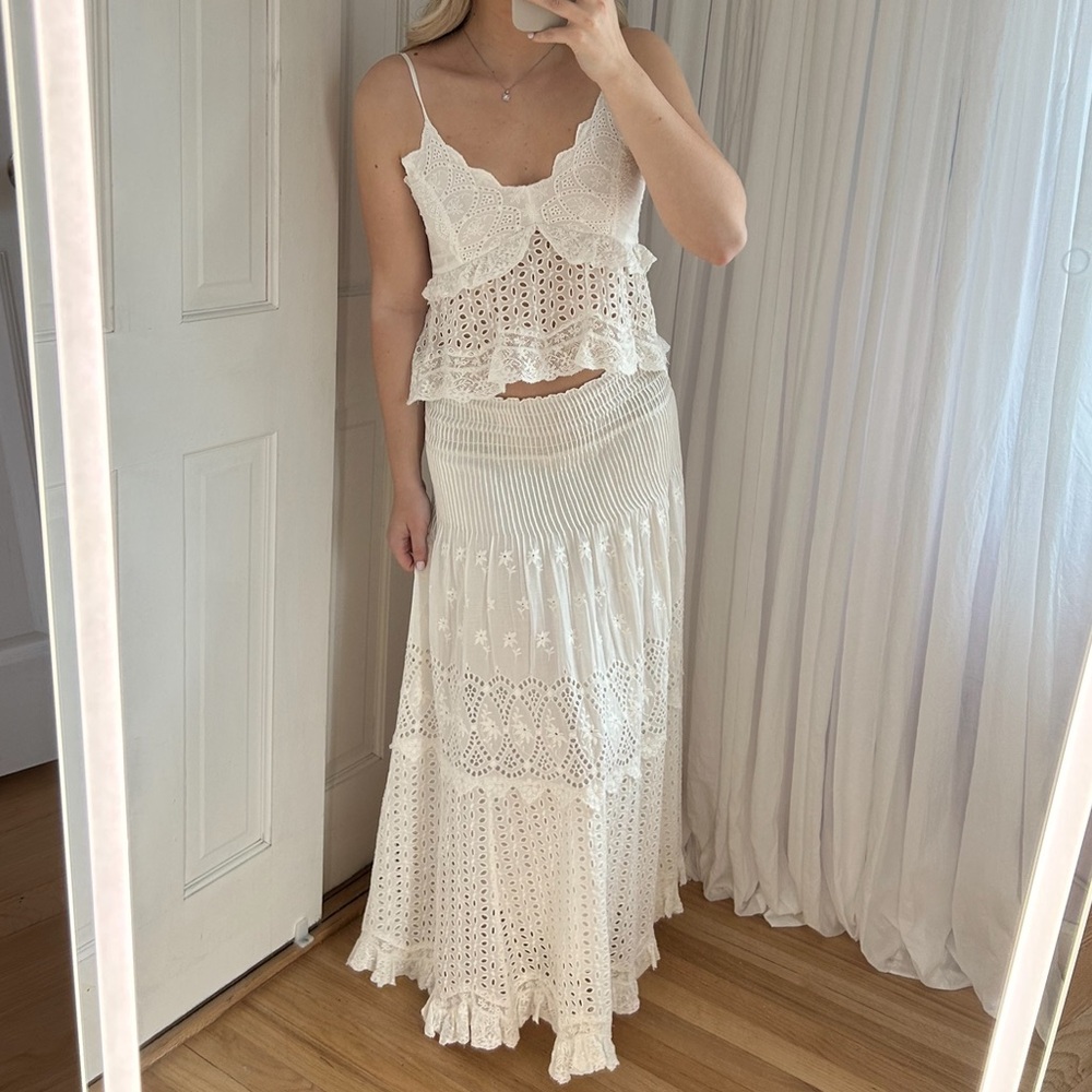 LOVESHACKFANCY SENATA TOP + TIAN SKIRT